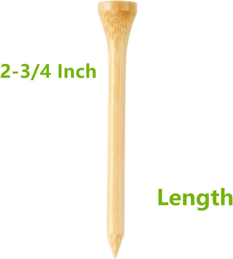 SHKIBY 250 or 18 Pcs Professional Bamboo Golf Tees 2-3/4 Inch or 3-1/4 Inch - Stronger Than Wooden Golf Tee Biodegradable & Less Friction - Image 2
